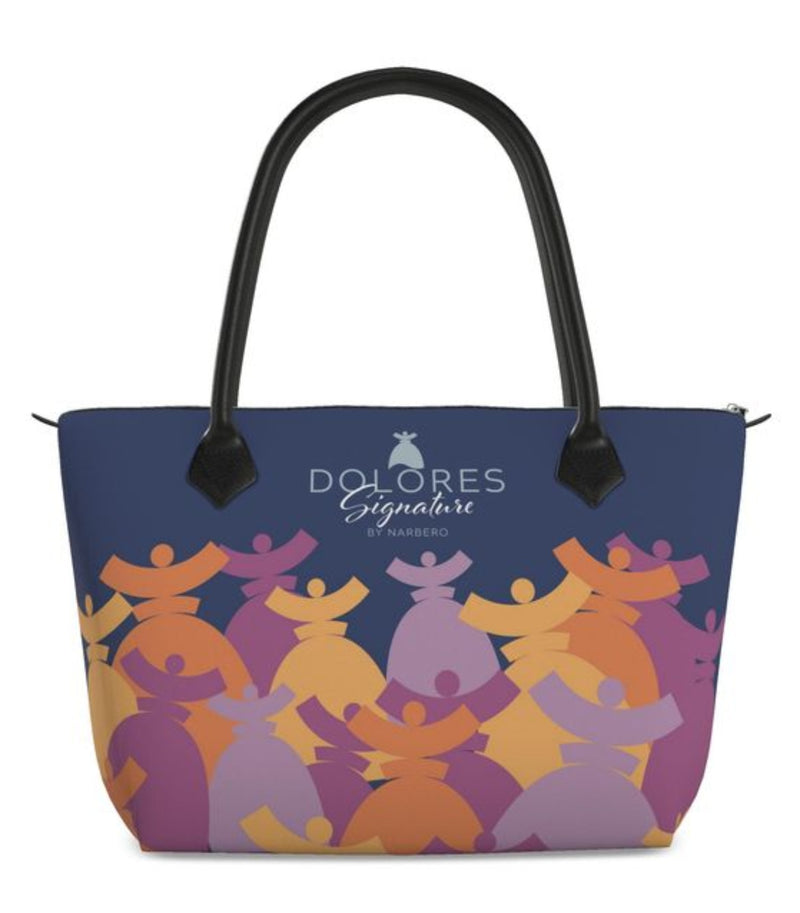 Dolores signature, sac zip top Bleu