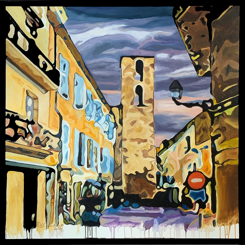 Collection peintures Béziers "Rue Guibal"