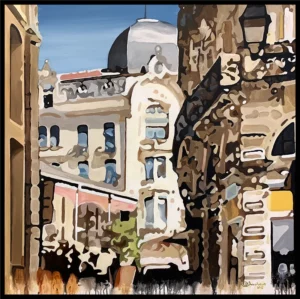 Tableau BéziersLes HallesVue de la rue du collège