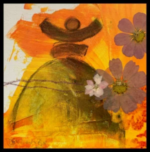 Tableau Dolores Mini formatYellow and Flower